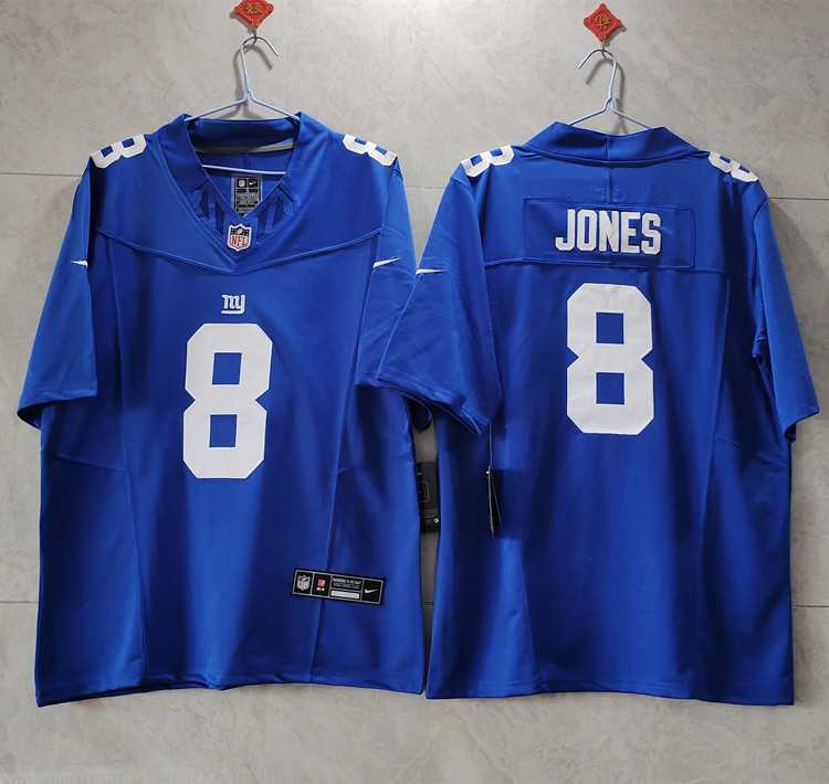 Mens New York Giants #8 Daniel Jones Blue 2023 F.U.S.E. Vapor Untouchable Limited Stitched Jersey